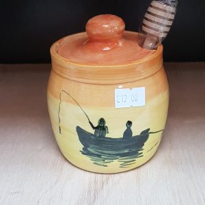Honey pot with wooden drizzle stick